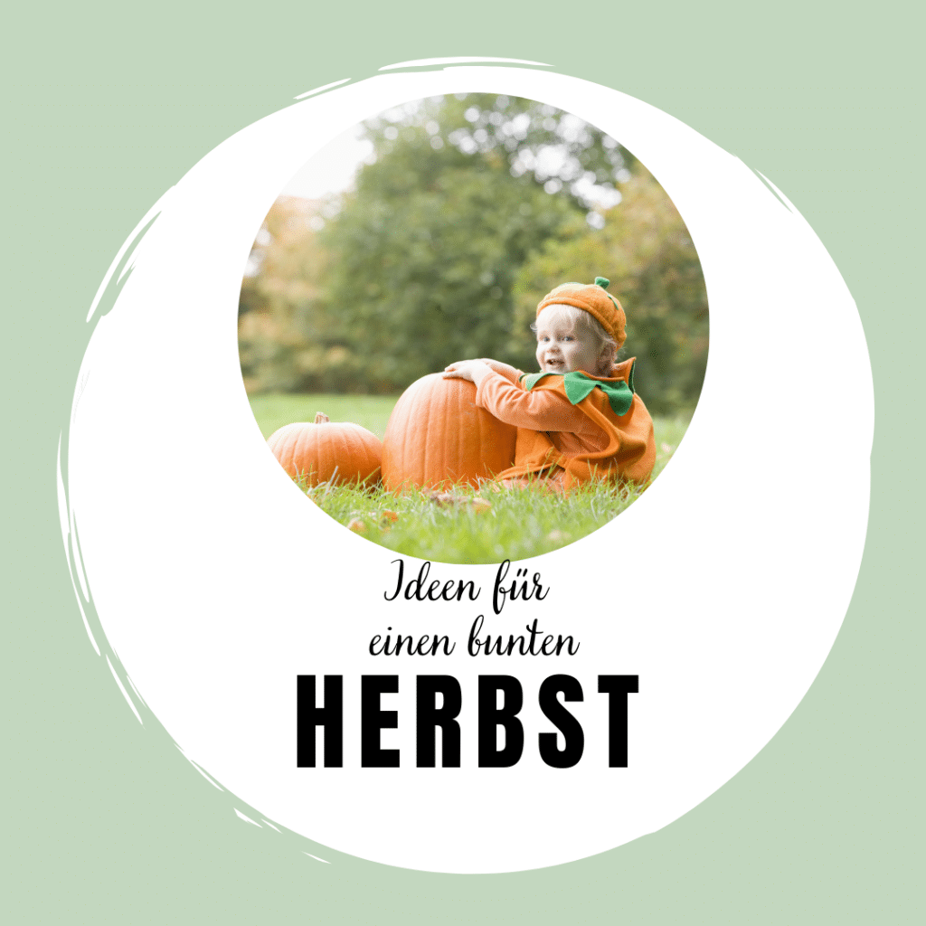 Kind in herbstlicher Wiese mit Kürbis,